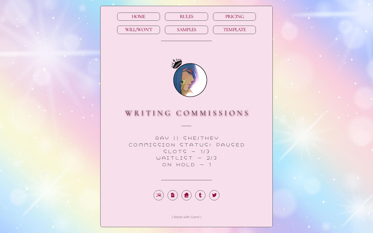 Ray's writing commissions